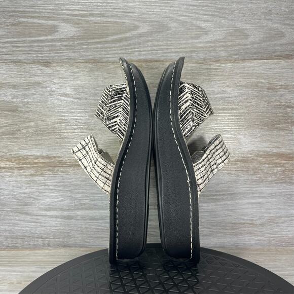 Alegria Women's Karmen Unity Black White Leather Slide Sandals Size EU 38 US 8 - Picture 7 of 11